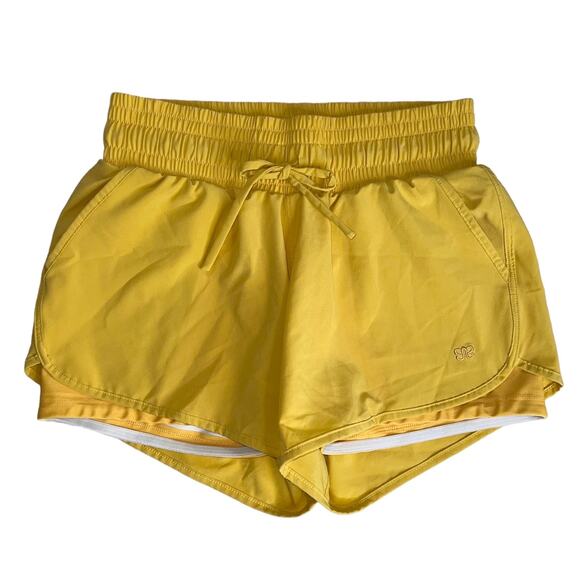 Albion Mustard Lunge Shorts High Waisted Stretch Running Workout Yellow Small - Picture 2 of 8